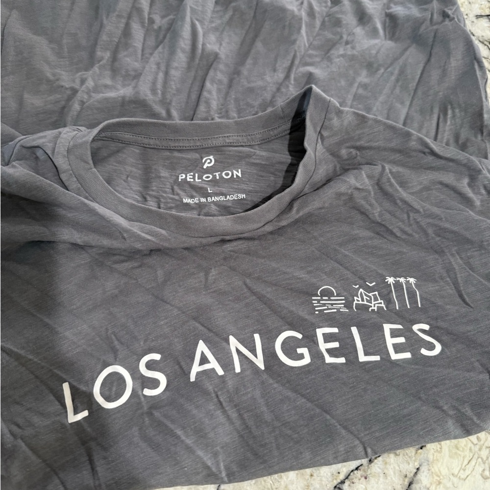 Peloton Gray Short Sleeve Tee with Los Angeles Design